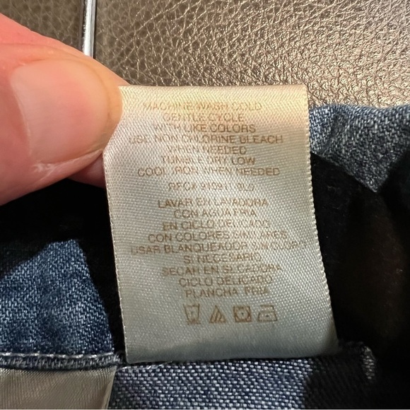 Bobbie Brooks denim jean vest shirt embroidered collar button down L. - Picture 9 of 14